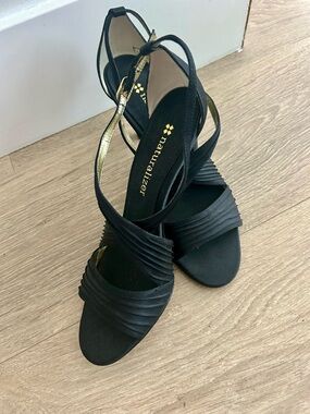 Naturalizer Black and Gold Strappy Heeled Sandals